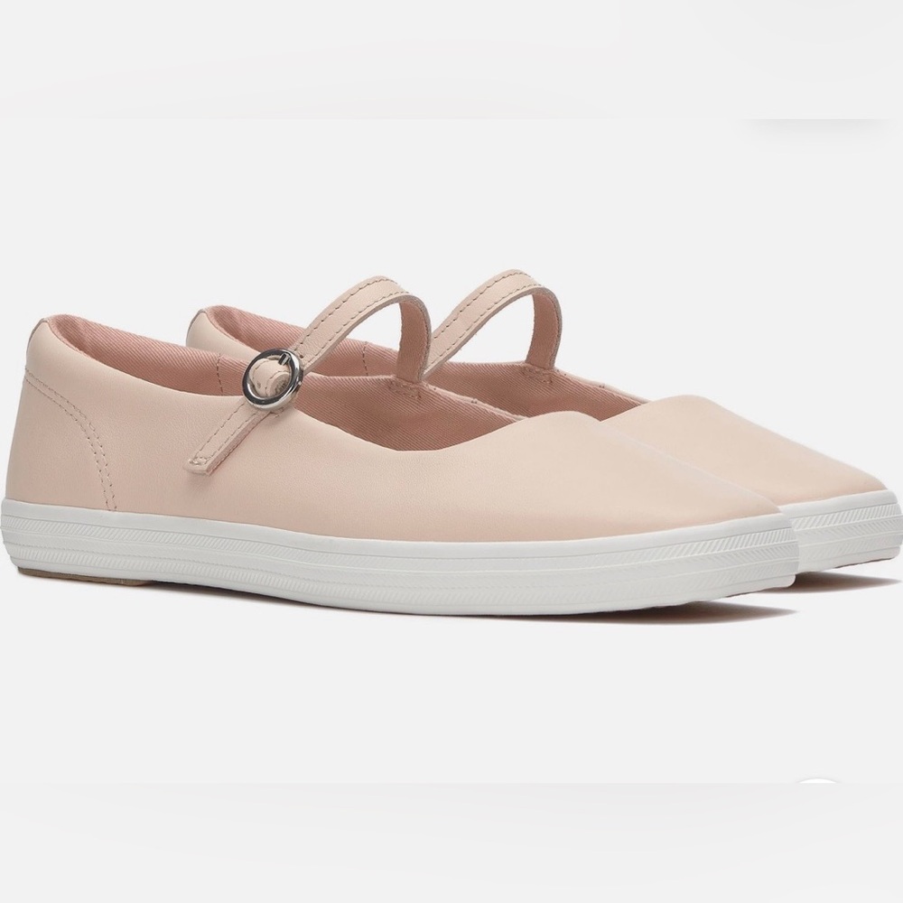 New Keds Mary Jane Square Toe Leather Sneakers In Peony Pink Size 9.5